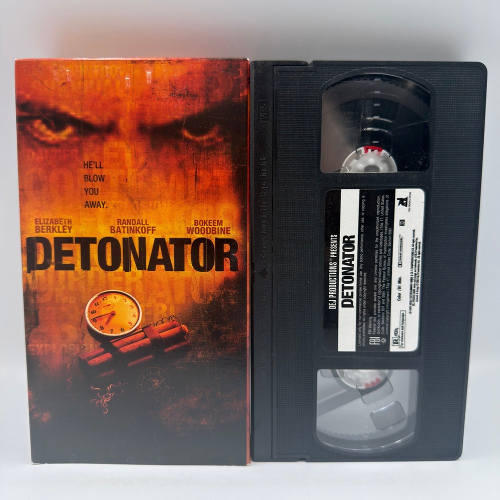 Detonator VHS 2003 Movie Elizabeth Berkley Bokeem Woodbine Action Thriller Tape